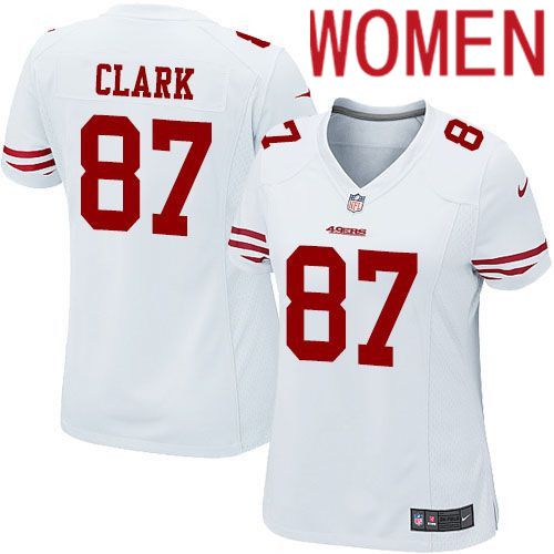 Women San Francisco 49ers #87 Dwight Clark Nike White Team Color Game NFL Jersey->women nfl jersey->Women Jersey